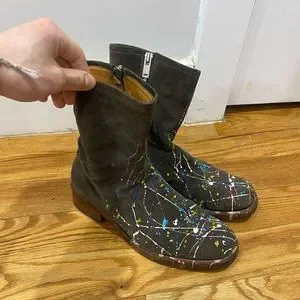 margiela paint splatter boots